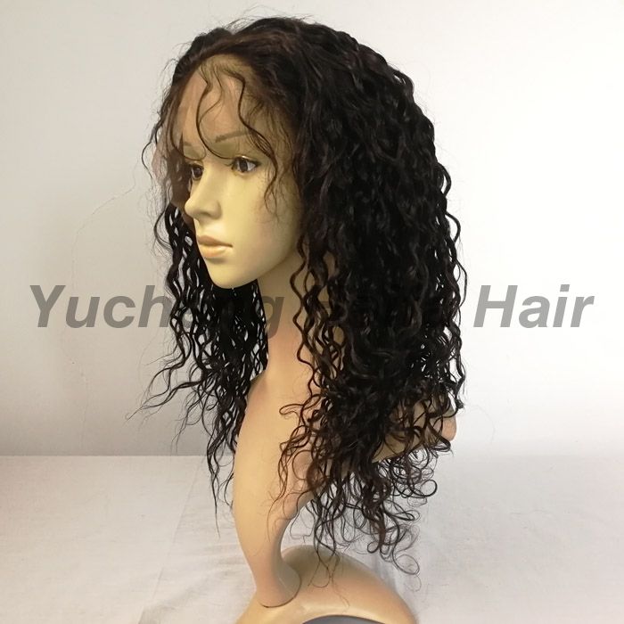 Natural Color Brazilian Human Hair Curly Lace Front Wig