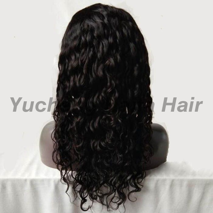 Water Wave Brazilian Human Hair Full Lace Wig 