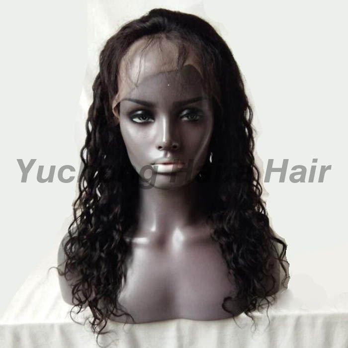 Water Wave Brazilian Human Hair Full Lace Wig 